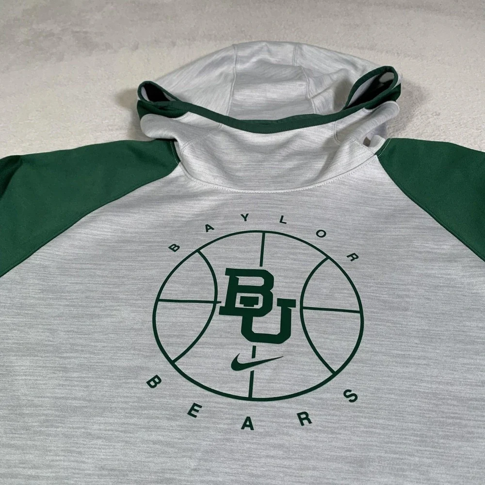 Baylor Bears Sweatshirt Hoodie Mens Medium Gray NCAA Basketball‎ Nike Dri-FIT